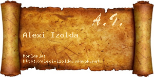 Alexi Izolda névjegykártya
